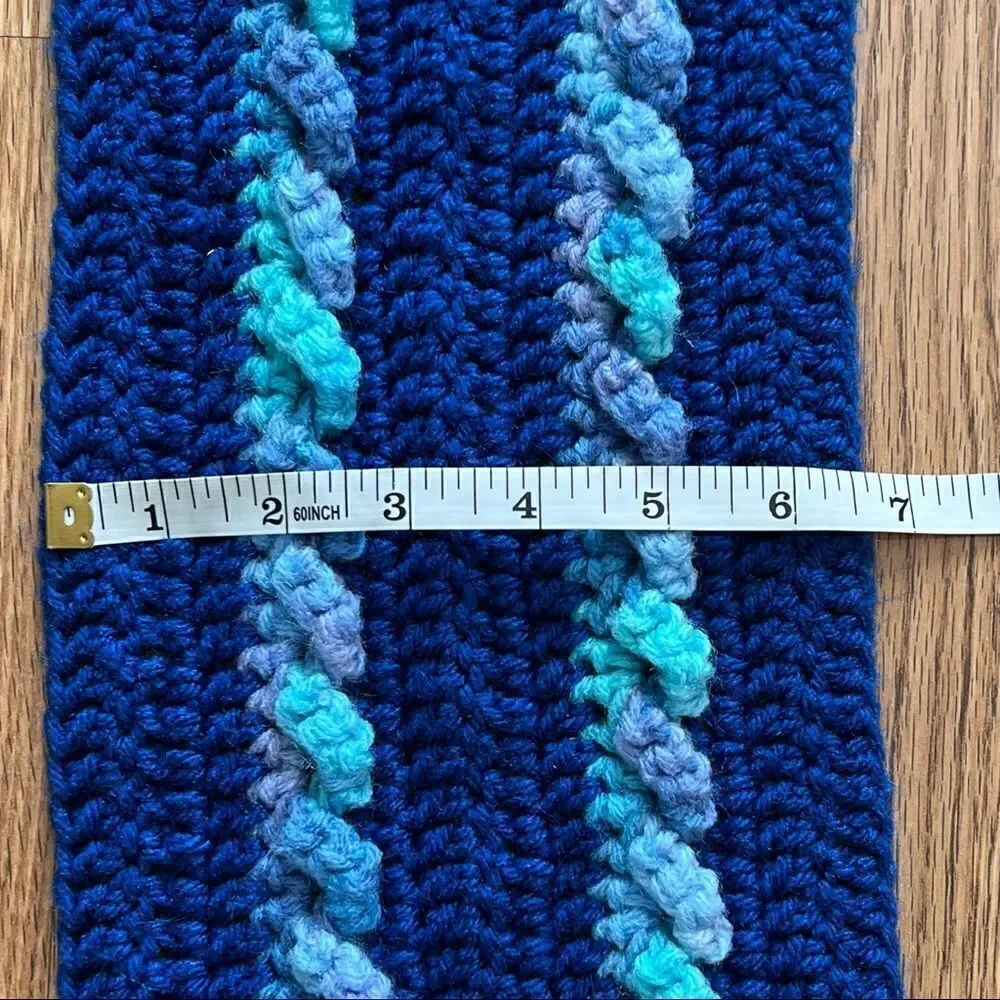 Vintage Chunky Hand Knit Scarf - Picture 4 of 5
